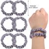 12Pcs Satin Scrunchies, Silver Gray Satin Hair Ties Elastic Hair Bands Ponytail Holder Hair Accessories for Women Girls view 2