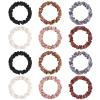 12Pcs Satin Scrunchies, Coffee Color Series Satin Hair Ties Elastic Hair Bands Ponytail Holder Valentine's for Wife view 1