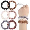 12Pcs Satin Scrunchies, Coffee Color Series Satin Hair Ties Elastic Hair Bands Ponytail Holder Valentine's for Wife view 2