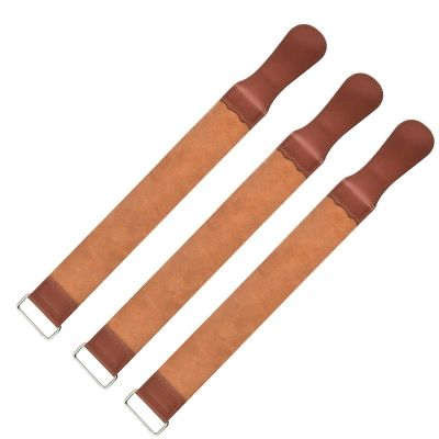 Knife Sharpener Genuine Leather Sharpening Strap Barber Straight Razor Shave Sharpener Folding Knife Polishing Belt 3Pcs