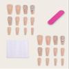 FRUJCDKI Fake Press On Nails 3d Extra Long Artificial Jewelry Full Cover False Nail With Rhinestones Luxury Bridal Wedding Professional Nail Art Salon (Nude diamonds) view 3