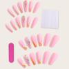 FRUJCDKI Fake Press On Nails 3d Extra Long Artificial Jewelry Full Cover False Nail With Rhinestones Luxury Bridal Wedding Professional Nail Art Salon (hot pink) view 3