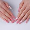 FRUJCDKI Fake Press On Nails 3d Extra Long Artificial Jewelry Full Cover False Nail With Rhinestones Luxury Bridal Wedding Professional Nail Art Salon (French flowers) view 1
