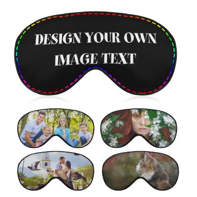 Custom Sleep Mask Personlized Eye Mask Design Your Own Picture Text Adjustable Soft Eye Masks Eyeshade Blindfold for Women Men Airplane Travel Sleeping (Style2)