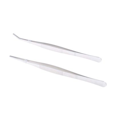 Toyvian 25cm Stainless Steel Angled Feeding Curved Straight Set Reptile Snake Lizard Spider Tongs