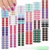 Maitys 336 Pcs 24 Sheets Full Wrap Nail Sticker Polish Strip,Shiny Style view 1