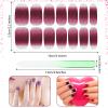 Maitys 336 Pcs 24 Sheets Full Wrap Nail Sticker Polish Strip,Shiny Style view 3