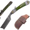 Old Ram Straight Razor | Straight-Edge-Razor Sharp High-Hardness Real Damascus Steel Cutthroat Straight Edge-Blade | Barber Razor view 1