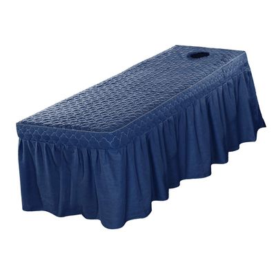 Hotel Cosmetic Bed Valance Sheet Massage Couch Table Skirt Cover 190x70cm, Blue