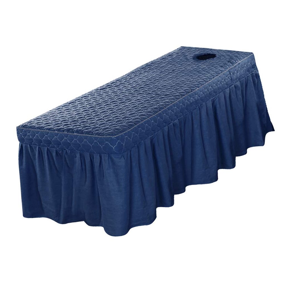 Hotel Cosmetic Bed Valance Sheet Massage Couch Table Skirt Cover 190x70cm, Blue