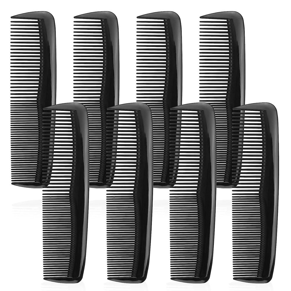 200 Pack Bulk Combs, Individually Wrapped, Pocket Combs, Black Plastic Fine Dressing Comb Set for Kids, Women & Men