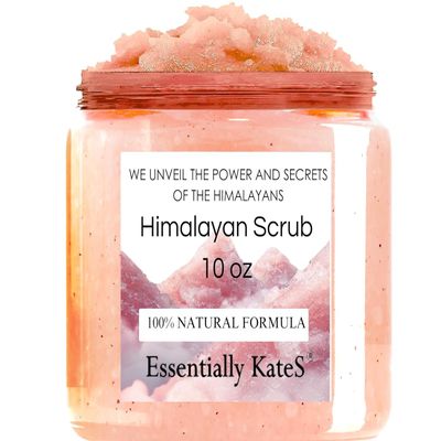 Himalayan Salt Scrub 10 oz - UNCOVER ULTIMATE SKIN HYDRATION and bestow glowing, healthier skin - The best stocking stuffer.