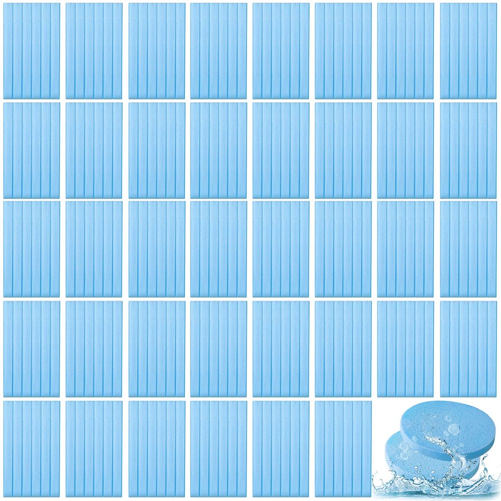 Foaincore 600 Pieces Compressed Facial Sponge Round Facial Sponge for Estheticians Face Sponges for Cleansing Face Wash Pads Disposable Sponges for Women Spa Exfoliating Cleansing(Blue)