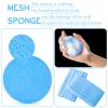 Foaincore 600 Pieces Compressed Facial Sponge Round Facial Sponge for Estheticians Face Sponges for Cleansing Face Wash Pads Disposable Sponges for Women Spa Exfoliating Cleansing(Blue) view 3
