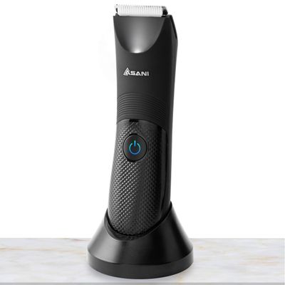Asani Upkeeper Men's Body Hair Trimmer - Rechargeable Grooming Tool with Ceramic Blade, LED Light, Waterproof Design, Electric Shaver for Wet/Dry Use, Ideal for Chest, Back, Groin Hair Care