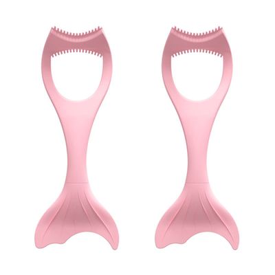 2pcs Eyelash Eyeliner Guard Aid Lower Silicone Comb Shield Pink Eye in Curler Tool Applicator Mermaid Women Upper Lash Stencils Mascara Brush Makeup Drawing for