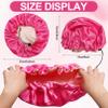 4 Pack Kids Satin Bonnet,Adjustable Sleeping Cap,Reversible Double Layer Sleep Caps,Hair Bonnet Soft Silk Satin Cap Night Hats for Natural Hair Teens Toddler Baby (Pink, Purple, Black, Rose red) view 3