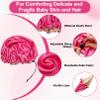 4 Pack Kids Satin Bonnet,Adjustable Sleeping Cap,Reversible Double Layer Sleep Caps,Hair Bonnet Soft Silk Satin Cap Night Hats for Natural Hair Teens Toddler Baby (Pink, Purple, Black, Rose red) view 4