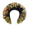 Large Satin Sleeping Cap Hair Bonnet for Women African Pattern Ankara Print Long Tail Bonnets Wide Stretchy Band Hat B301J-1 Black view 4