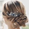 Latious Blue Wedding Hair Comb Pearl Hair Clip Bridal Hair Accessories for Women and Girls view 2