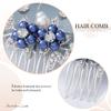 Latious Blue Wedding Hair Comb Pearl Hair Clip Bridal Hair Accessories for Women and Girls view 3