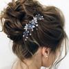 Latious Blue Wedding Hair Comb Pearl Hair Clip Bridal Hair Accessories for Women and Girls view 4