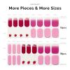 NAILOG Semi Cured Gel Nail Strips, 34 pcs Salon-Quality Gel Nail Stickers, Long Lasting Nail Wraps for Women with Soft Gel Finish | Strawberry Love view 4