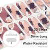 NAILOG Semi Cured Gel Nail Strips 20 Pcs Extra Long Gel Stickers | Buy 2 Get 1 UV Lamp| Long Lasting Nail Wraps with Glossy Gel Finishing, Marble Inkies view 4