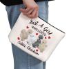 G2TUP Silkie Chicken Lover Gift Who Loves Silkie Chickens Makeup Bag Silkie Chicken Owner Cosmetic Bag Crazy Chicken Lady Zipper Travel Bag (Who Loves Silkie Chickens White Bag) view 2
