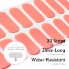 NAILOG Semi Cured Gel Nail Strips (20 Extra Long Stickers/Wraps) | Glossy & Long Lasting Soft Gel Finishing, Coral view 4