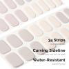 NAILOG Semi Cured Gel Nail Strips, 34 pcs Salon-Quality Gel Nail Stickers, Long Lasting Nail Wraps for Women with Soft Gel Finish | Isabelle view 3