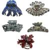 JCGY Set of 5 Crystal Jaw Clips Metal Claws for Thick Hair Combo 3 Styles 2 Sizes YY86410-GL26 view 1