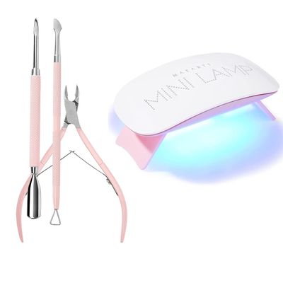 Makartt Cuticle Trimmer with Cuticle Pusher Bundle with UV LED Nail Lamp, Mini UV Light for Gel Nails, 6W USB Portable Fast Drying Gel Polish Curing Light