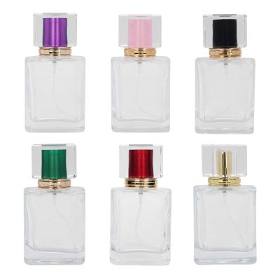 6pcs 50ML Empty Perfume Bottle, Glass Refillable Perfume Bottle, Spray Bottle Perfume Atomizer Dispenser, 6 Colors - Pink, Black, Gold, Red, Green, Purple