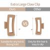 6 PCS 5 Inch Extra Large Claw Clips, Big Hair Clips for Thick Long Curly Hair, Durable Matte Strong Hold Hair Claw Clips, Non-slip Square Hair Clips for Women, Red Color, Christmas Gifts view 2