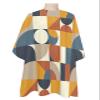 Multi-Color Splicing Polyester Barber Cape - Haircut Cape for Men, Hair Cutting Cape with Adjustable Neck for Hair Treatment - Cutting/Coloring/Perming - 55x63 Inch Retro Mid-Century Geometry view 1