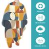 Multi-Color Splicing Polyester Barber Cape - Haircut Cape for Men, Hair Cutting Cape with Adjustable Neck for Hair Treatment - Cutting/Coloring/Perming - 55x63 Inch Retro Mid-Century Geometry view 2