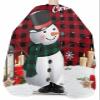 Merry Christmas Polyester Barber Cape - Haircut Cape for Men, Hair Cutting Cape with Adjustable Neck for Hair Treatment - Cutting/Coloring/Perming - 55x63 Inch Black-Red Plaid Snowmen Snowflakes view 3