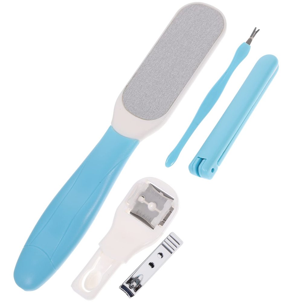 COHEALI Stainless Steel Foot Files Pedicure Kit 6pcs Set Dead Skin Remover Rasp Portable Foot File Set for Travel Home Use