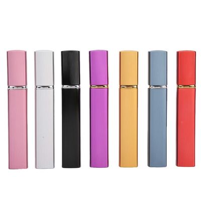7pcs 12 ML Aluminum Refillable Perfume Atomizers, Empty Liquid Dispensing Spray Bottles Portable for Store Perfume, 7 Colors - Purple, Blue, Red, Pink, Silver, Black, Golden