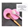 3PCS Makeup Brush Cleaning Mat, Silicone Foldable Makeup Mat Makeup Brushes Cleaner with 5 Suction Cups for Clean Makeup Brushes view 3