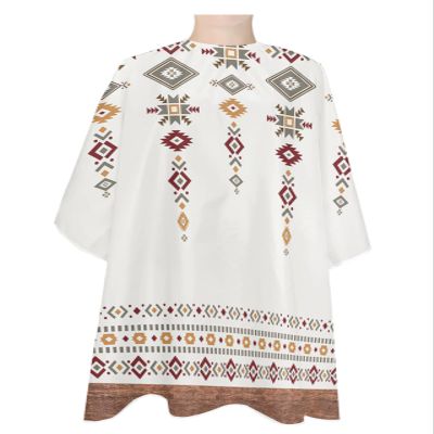 Tribal Totem Polyester Barber Cape - Haircut Cape for Men, Hair Cutting Cape with Adjustable Neck for Hair Treatment - Cutting/Coloring - 55x63 Inch Bohemia Style Abstract Geometric Pattern