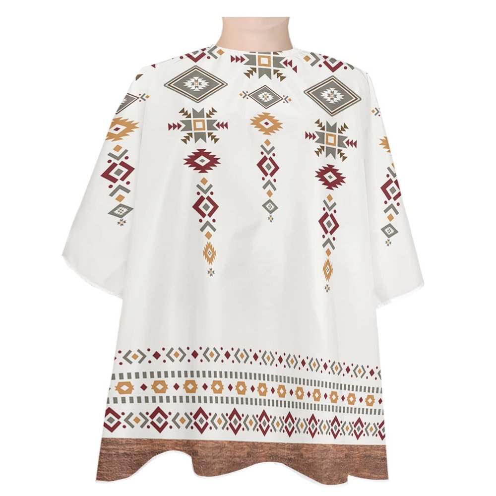 Tribal Totem Polyester Barber Cape - Haircut Cape for Men, Hair Cutting Cape with Adjustable Neck for Hair Treatment - Cutting/Coloring - 55x63 Inch Bohemia Style Abstract Geometric Pattern