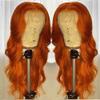 13x4 Ginger Lace Front Wig Human Hair For Women Orange Ginger Human Hair Wig Body Wave Human Hair Transparent Lace Frontal Wig Brazilian Hair With Baby Hair Pre Plucked Glueless Wig 150% Density 20Inch view 2