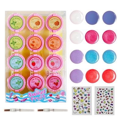 12 Pcs Cupcake Lip Gloss for Girls Party Favors Lip Balm Set Assorted Fruity Favors Cute Cupcake Designs Birthday Gift