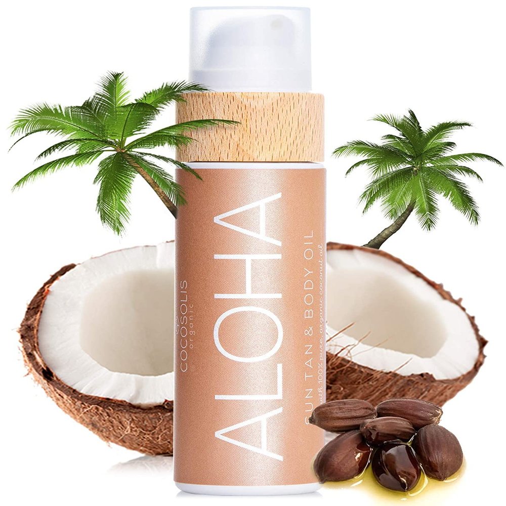 COCOSOLIS ALOHA Sun Tan & Body Oil XL | Organic Tanning Bed Lotion | Get Healthy Deep Chocolate Tan | Tanning Accelerator with 5 Precious Oils to Make Your Skin Glowing & Revitalized