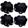 Mobestech 4pcs Elegant Hair Bun Cover Rhinestones Suitable for Dancers and Everyday Use Hair Net for Formal and Casual Styles for All Types view 1