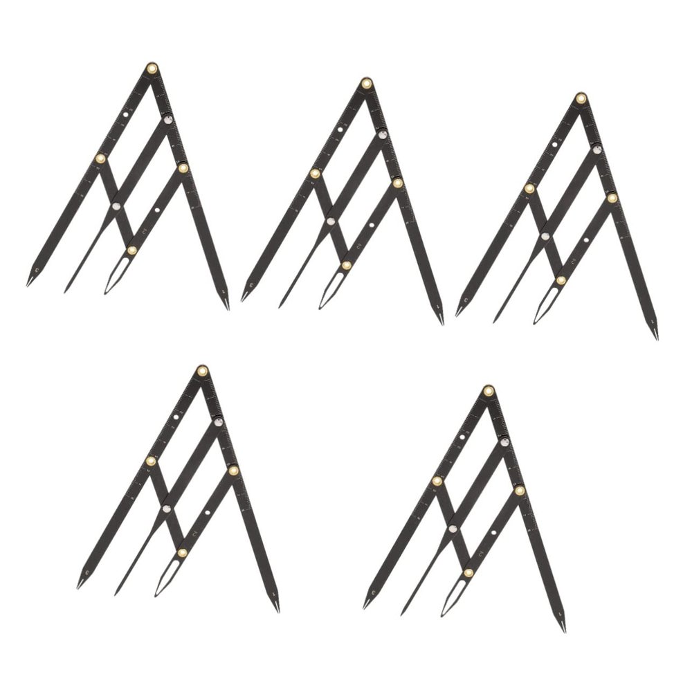5 pcs Steel Ruler Positioning Metal Caliper Eyebrow Measuring Permanent Point Flexible Microblading Stainless Golden Measure Shaping Black Second for Makeup Divider Sliding Ratio