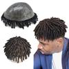 Afro Curl Toupee For Black Men Human Hair Piece Replacement System All Poly Crochet Braids Hair Units Durable PU Injection Small Curly Mens Wigs (8"x10"-6mm Afro Wave, 1 Jet Black) view 1