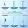 2PCS Metal Teal Cyan Cuticle Pusher and Cutter Remover Salon Stainless Steel Gel Nail Polish Peeler Scraper Durable Professional Manicure Pedicure Cleaner Tool For Fingernail and Toenail view 2